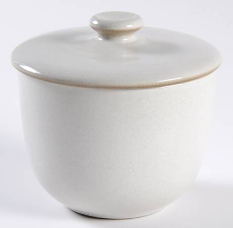 Opaque White (Coupe Shape) Sugar Bowl & Lid