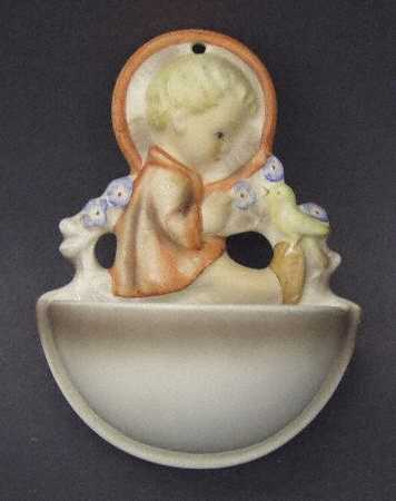 Angel with Bird Holy Water Font by M.I. Hummel