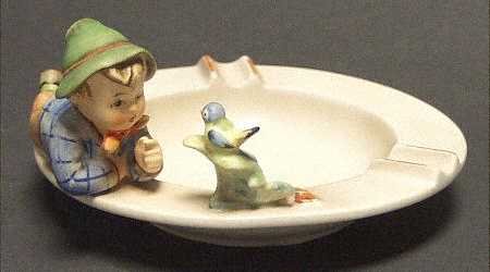 Boy with Bird Ashtray by M.I. Hummel