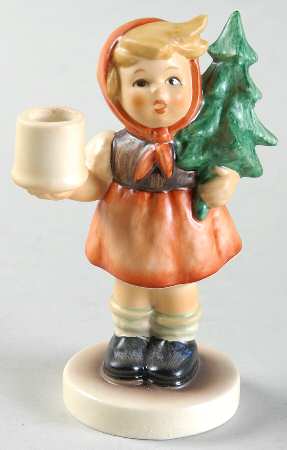 Girl with Fir Tree Candleholder Tm6-Girl With Fir Tree - Boxed