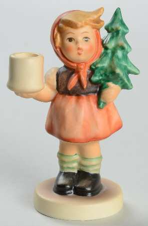 Girl with Fir Tree Candleholder Tm5-Girl With Fir Tree - Boxed