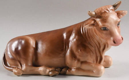 Large Colored Nativity Figurines #260 Tm5-Cow Laying - Boxed