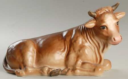 Large Colored Nativity Figurines #260 Tm8-Cow Laying  - Boxed