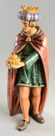 Large Colored Nativity Figurines #260 Tm6-King Standing - Boxed