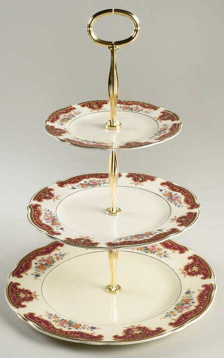 5603 13 7/8"-14 1/4" 3-Tiered Serving Tray(DP,SP,BB) HC