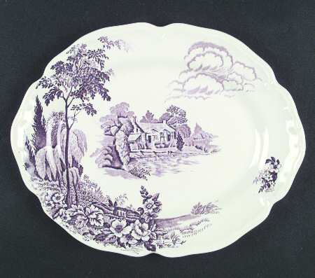 Avon Cottage Mulberry 11" Oval Serving Platter