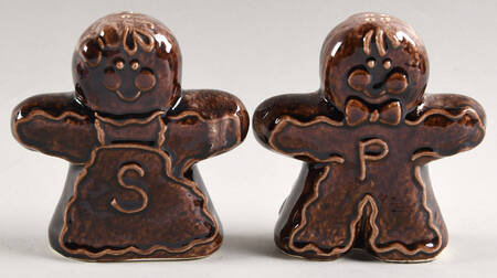 Brown Drip (House and Garden, Mirror Brown) Figural Salt & Pepper Set
