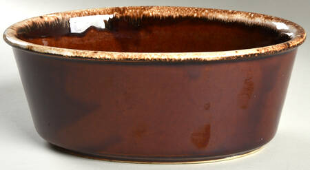 Brown Drip (House and Garden, Mirror Brown) 2 Quart Oval Casserole No Lid