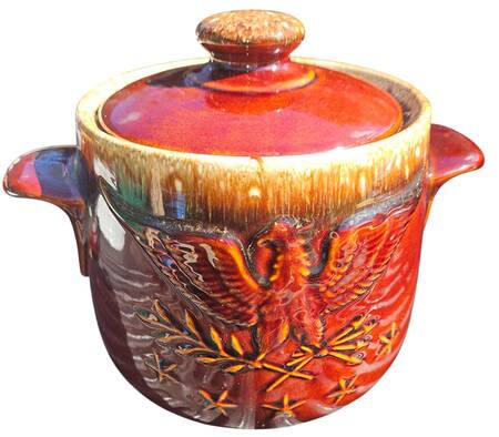Brown Drip (House and Garden, Mirror Brown) Bicentennial Bean Pot