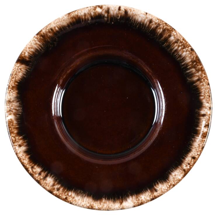 Brown Drip (House and Garden, Mirror Brown) Saucer for Flat Cup