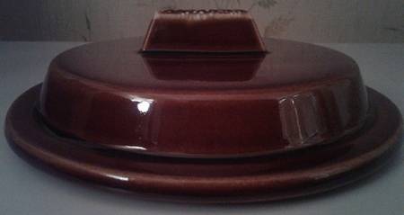 Brown Drip (House and Garden, Mirror Brown) Lid for 1 Qt Round Casserole