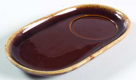 Brown Drip (House and Garden, Mirror Brown) Oval Snack Tray
