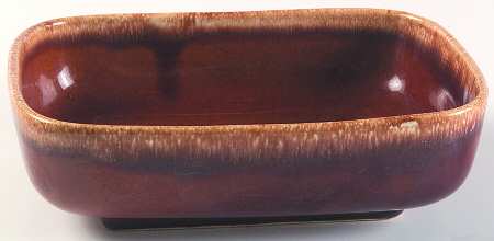 Brown Drip (House and Garden, Mirror Brown) 7" Rectangular Ribbed Planter