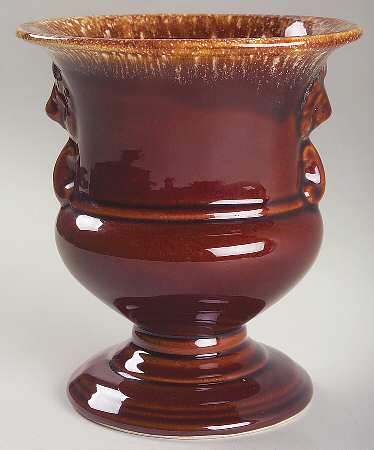 Brown Drip (House and Garden, Mirror Brown) 6" Oval Vase