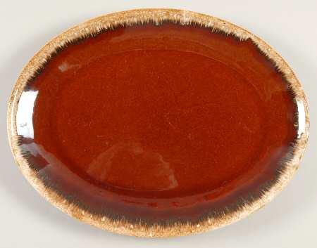 Brown Drip (House and Garden, Mirror Brown) 10" Oval Serving Platter
