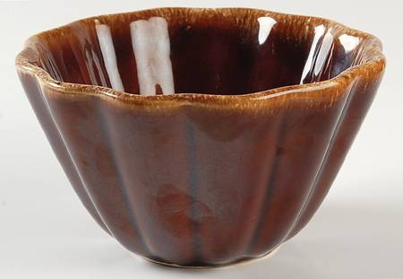 Brown Drip (House and Garden, Mirror Brown) 6" Ruffled Bowl