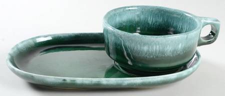 Green Agate Snack Tray & Soup Mug Set