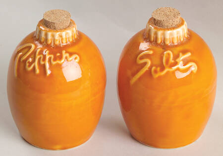 Tangerine Salt & Pepper & Cork Stopper Tops