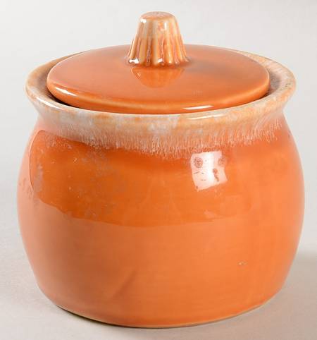 Tangerine Sugar Bowl & Lid