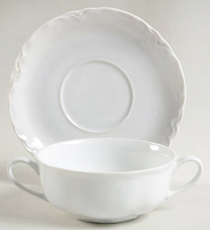 Alice (No Trim) Flat Cream Soup Bowl & Saucer Set