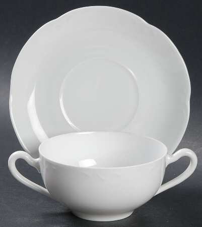 Alice (No Trim) Flat Bouillon Cup & Saucer