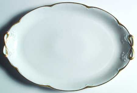 Alice (Gold Trim) 15" Oval Serving Platter