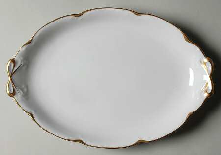 Alice (Gold Trim) 13" Oval Serving Platter