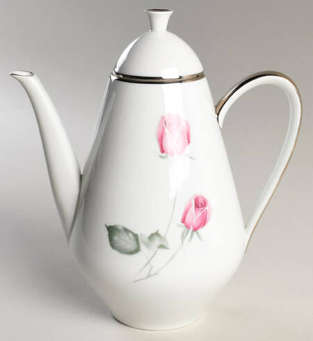 American Beauty (Platinum Trim, Sissi) Coffee Pot & Lid by Hutschenreuther