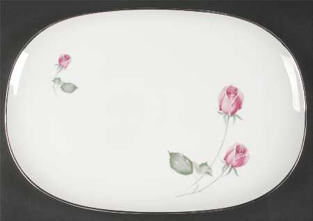 American Beauty (Platinum Trim, Sissi) 15" Oval Serving Platter