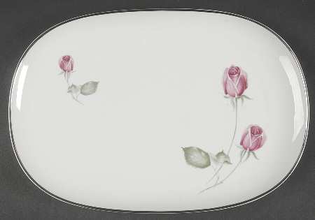American Beauty (Platinum Trim, Sissi) 12" Oval Serving Platter
