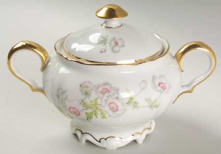 The Anemone (White, SCALLOPED) Sugar Bowl & Lid