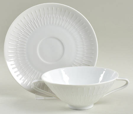 Apart Footed Cream Soup Bowl & Saucer Set