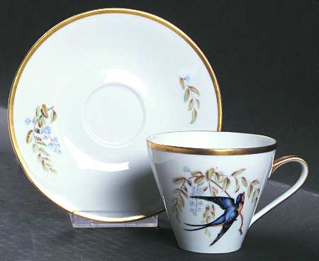 Audubon Bird Flat Cup & Saucer Set