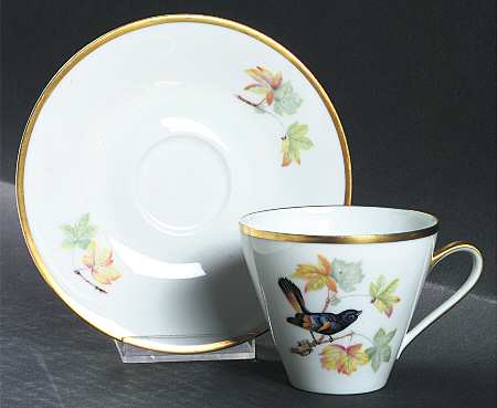 Audubon Bird Flat Cup & Saucer Set