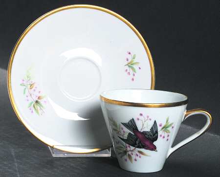 Audubon Bird Flat Cup & Saucer Set