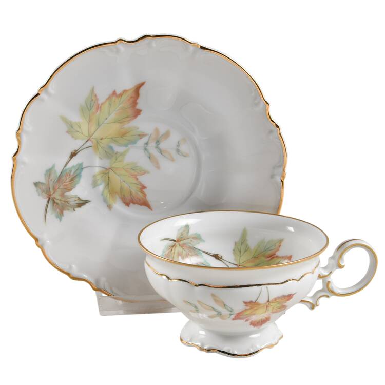 The Autumn Leaves Footed Cup & Saucer Set