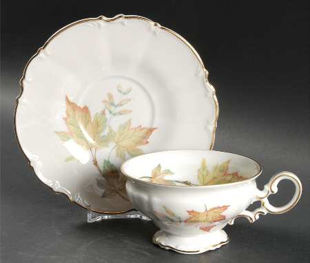 The Autumn Leaves Footed Cup & Saucer Set