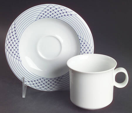 Azur Flat Cup & Saucer Set by Hutschenreuther
