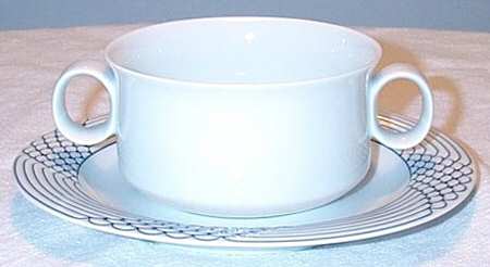 Azur Flat Cream Soup Bowl & Saucer Set