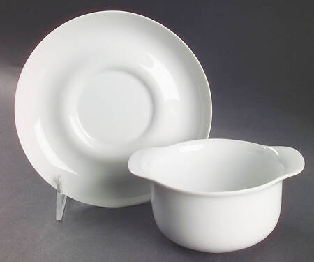 Bianca (Tavola Line) Flat Cream Soup Bowl & Saucer Set