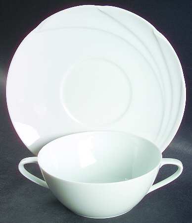 Blanche (Maxim's Line) Flat Cream Soup Bowl & Saucer Set