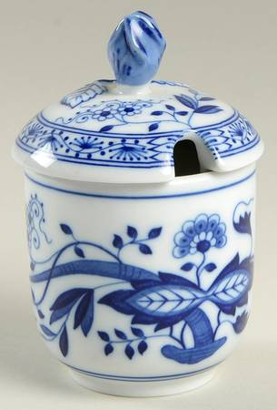 Blue Onion Mustard Jar & Lid