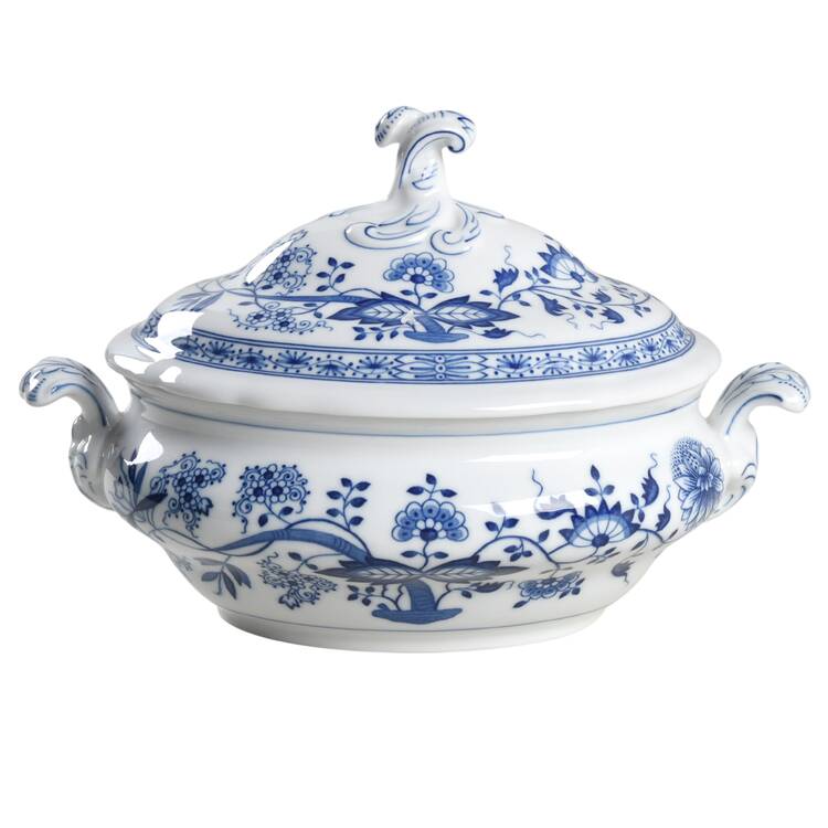Blue Onion Oval Covered Vegetable