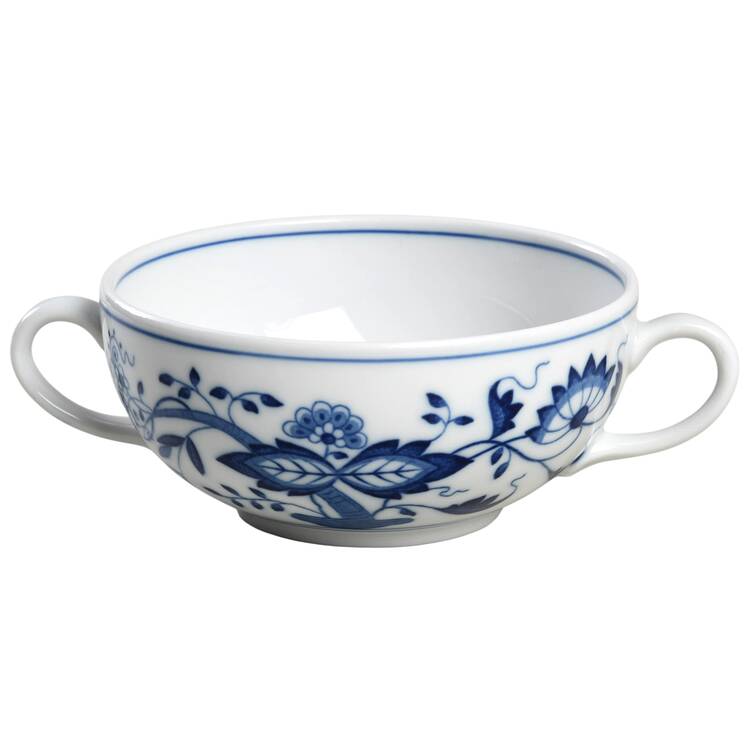 Blue Onion Flat Cream Soup Bowl