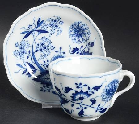Blue Onion Breakfast Cup & Saucer Set