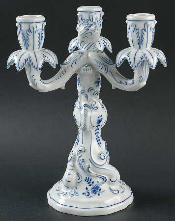 Blue Onion Three Light Candlestick