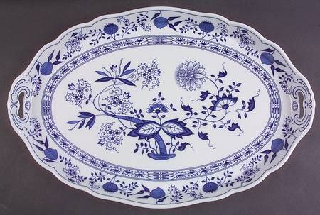 Blue Onion 17" Oval Handled Platter