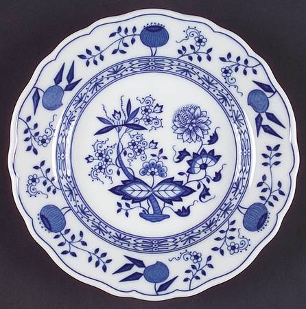 Blue Onion Bread & Butter Plate