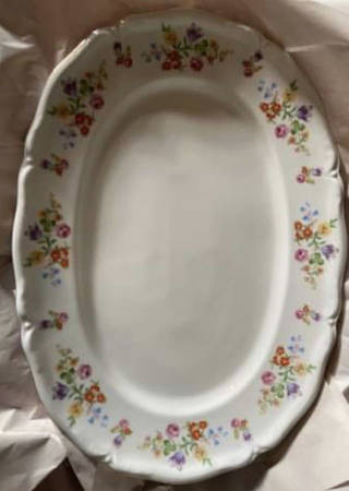 Bridal Bouquet 12" Oval Serving Platter