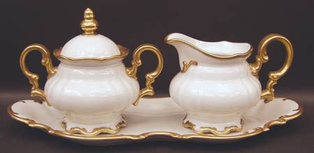Brighton Creamer & Sugar with Lid & Tray Set